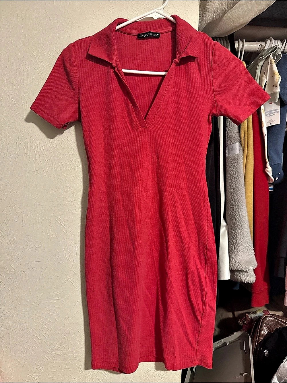 Zara hot pink  Short Sleeve Mini Dress